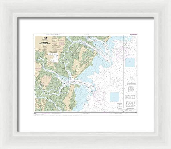 Nautical Chart-11511 Ossabaw-st Catherines Sounds - Framed Print