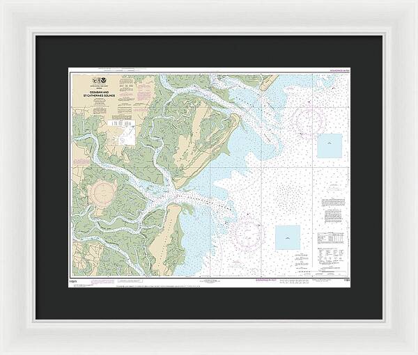 Nautical Chart-11511 Ossabaw-st Catherines Sounds - Framed Print