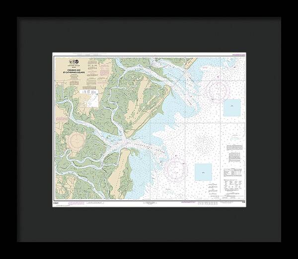 Nautical Chart-11511 Ossabaw-st Catherines Sounds - Framed Print