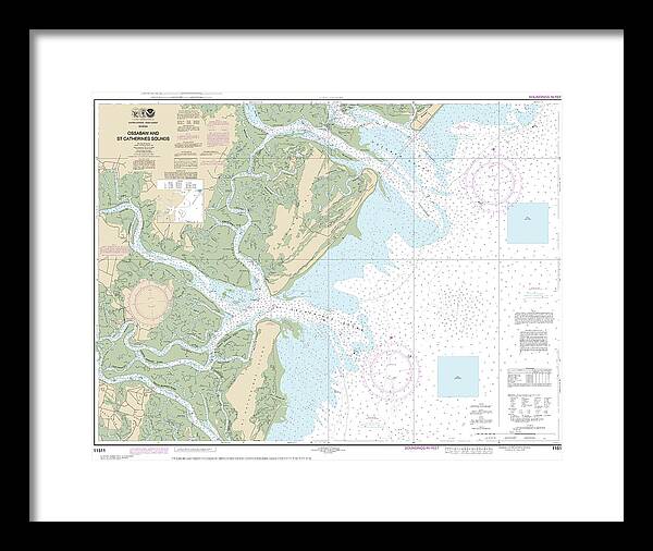 Nautical Chart-11511 Ossabaw-st Catherines Sounds - Framed Print
