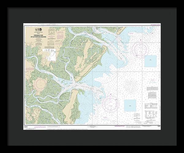 Nautical Chart-11511 Ossabaw-st Catherines Sounds - Framed Print