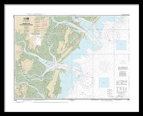 Nautical Chart-11511 Ossabaw-st Catherines Sounds - Framed Print