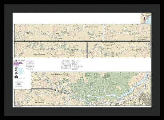 Nautical Chart-11514 Savannah River Savannah-brier Creek - Framed Print
