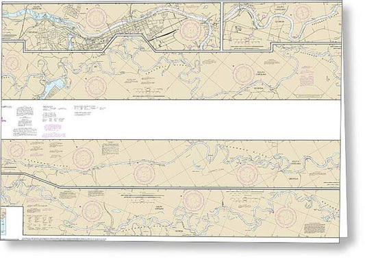 Nautical Chart-11515 Savannah River Brier Creek-augusta - Greeting Card