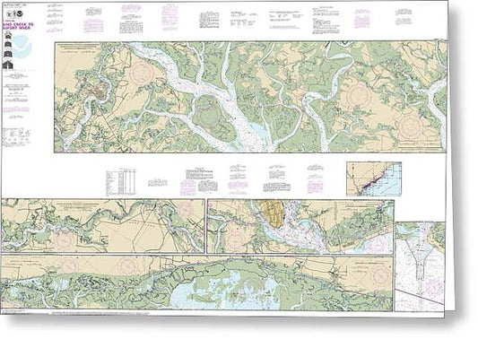 Nautical Chart-11518 Intracoastal Waterway Casino Creek-beaufort River - Greeting Card