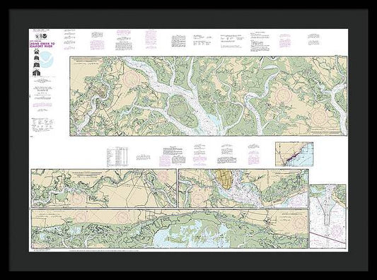 Nautical Chart-11518 Intracoastal Waterway Casino Creek-beaufort River - Framed Print