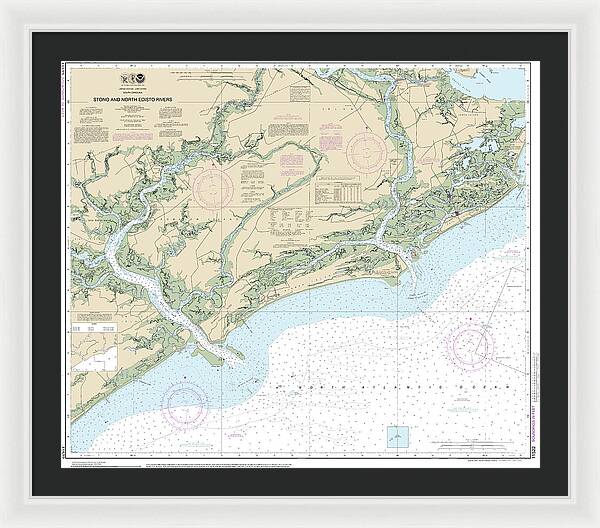 Nautical Chart-11522 Stono-north Edisto Rivers - Framed Print