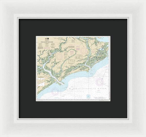 Nautical Chart-11522 Stono-north Edisto Rivers - Framed Print