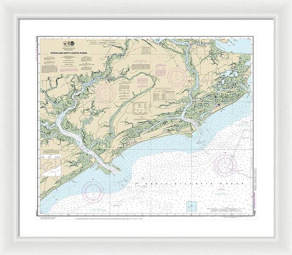 Nautical Chart-11522 Stono-north Edisto Rivers - Framed Print