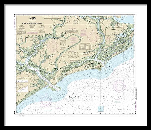 Nautical Chart-11522 Stono-north Edisto Rivers - Framed Print