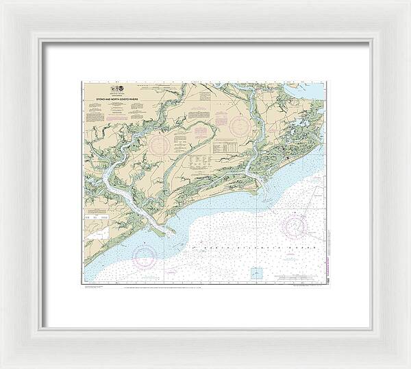 Nautical Chart-11522 Stono-north Edisto Rivers - Framed Print