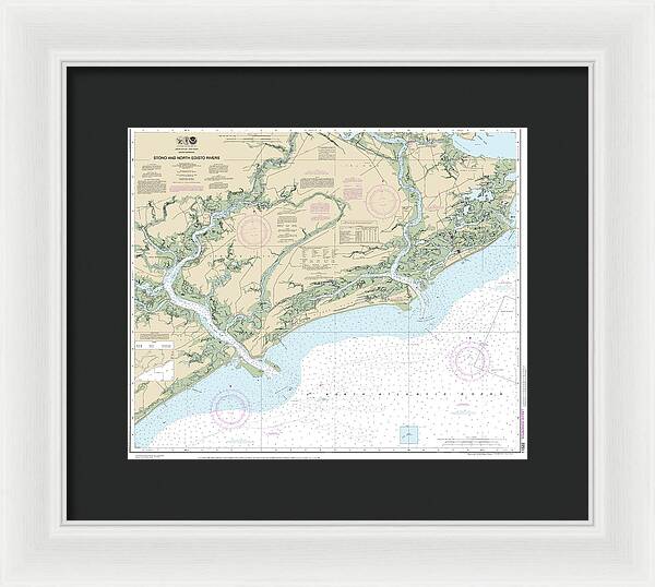 Nautical Chart-11522 Stono-north Edisto Rivers - Framed Print