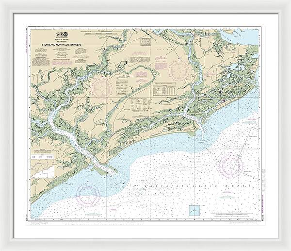 Nautical Chart-11522 Stono-north Edisto Rivers - Framed Print