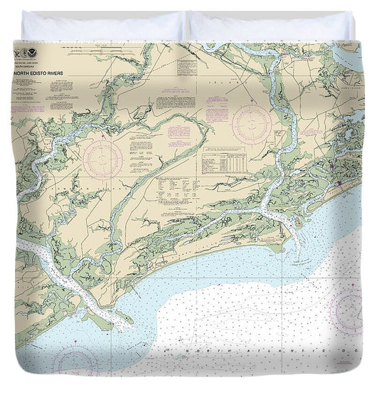 Nautical Chart-11522 Stono-north Edisto Rivers - Duvet Cover
