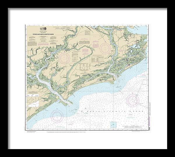 Nautical Chart-11522 Stono-north Edisto Rivers - Framed Print