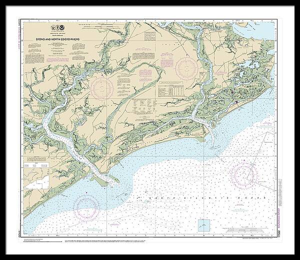 Nautical Chart-11522 Stono-north Edisto Rivers - Framed Print