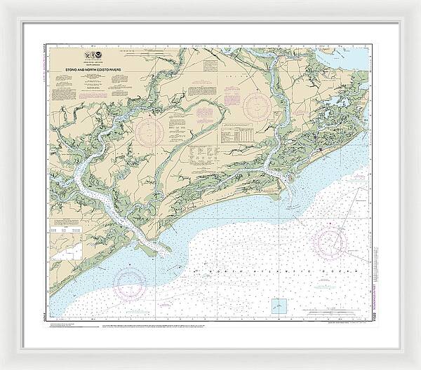 Nautical Chart-11522 Stono-north Edisto Rivers - Framed Print