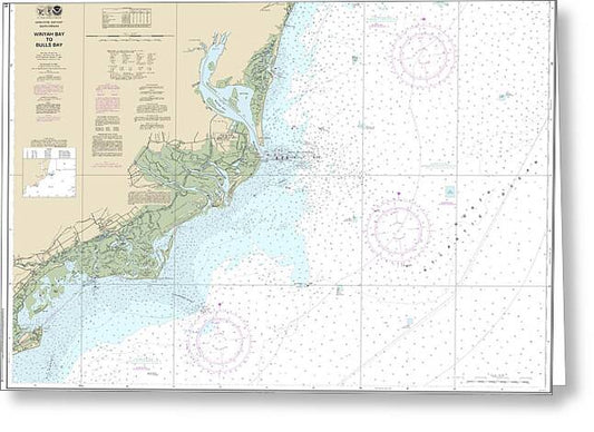 Nautical Chart-11531 Winyah Bay-bulls Bay - Greeting Card