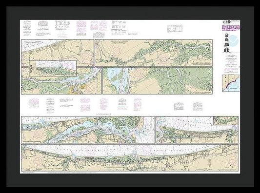 Nautical Chart-11534 Intracoastal Waterway Myrtle Grove Sound-cape Fear River-casino Creek - Framed Print