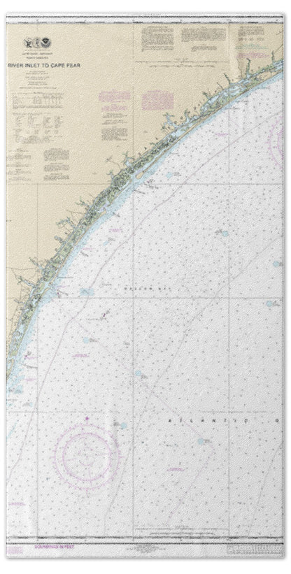 Nautical Chart-11539 New River Inlet-cape Fear - Beach Towel