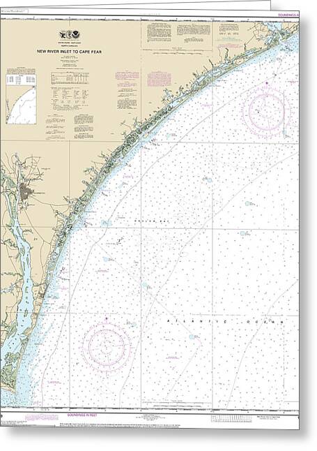 Nautical Chart-11539 New River Inlet-cape Fear - Greeting Card