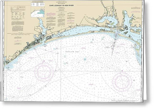 Nautical Chart-11543 Cape Lookout-new River - Greeting Card