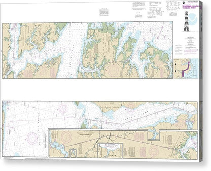 Nautical Chart-11553 Intracoastal Waterway Albermarle Sound-neuse River, Alligator River, Second Creek - Acrylic Print