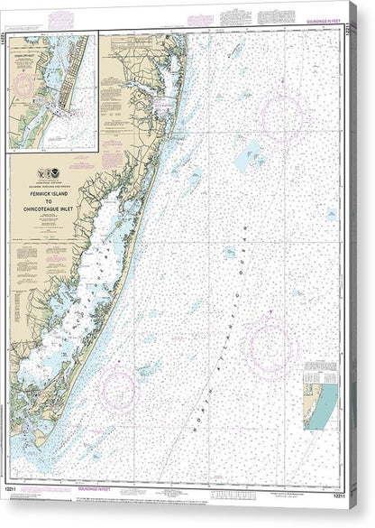 Nautical Chart-12211 Fenwick Island-chincoteague Inlet, Ocean City Inlet - Acrylic Print