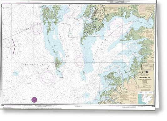 Nautical Chart-12228 Chesapeake Bay Pocomoke-tangier Sounds - Greeting Card