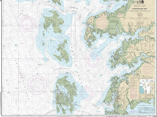 Nautical Chart-12231 Chesapeake Bay Tangier Sound Northern Part - Puzzle
