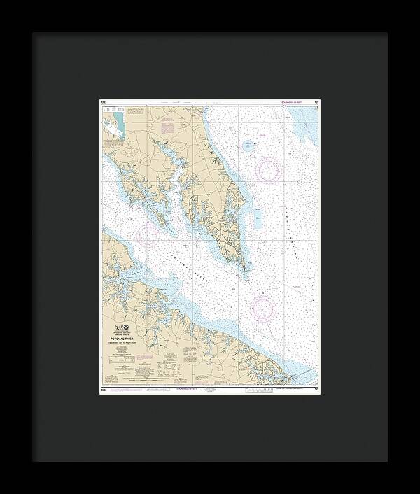 Nautical Chart-12233 Potomac River Chesapeake Bay-piney Point - Framed Print
