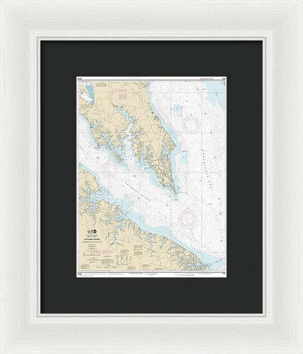 Nautical Chart-12233 Potomac River Chesapeake Bay-piney Point - Framed Print
