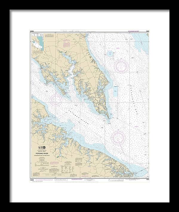 Nautical Chart-12233 Potomac River Chesapeake Bay-piney Point - Framed Print