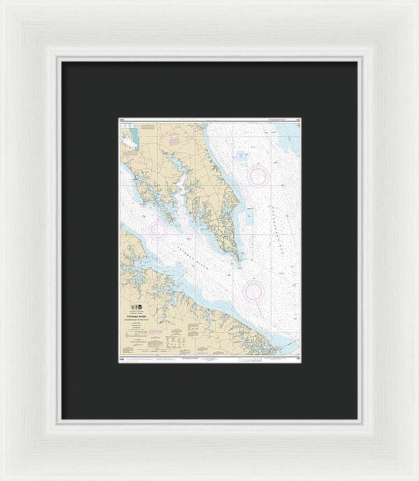 Nautical Chart-12233 Potomac River Chesapeake Bay-piney Point - Framed Print