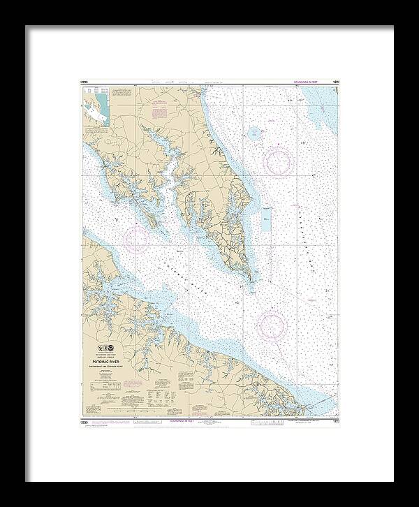 Nautical Chart-12233 Potomac River Chesapeake Bay-piney Point - Framed Print