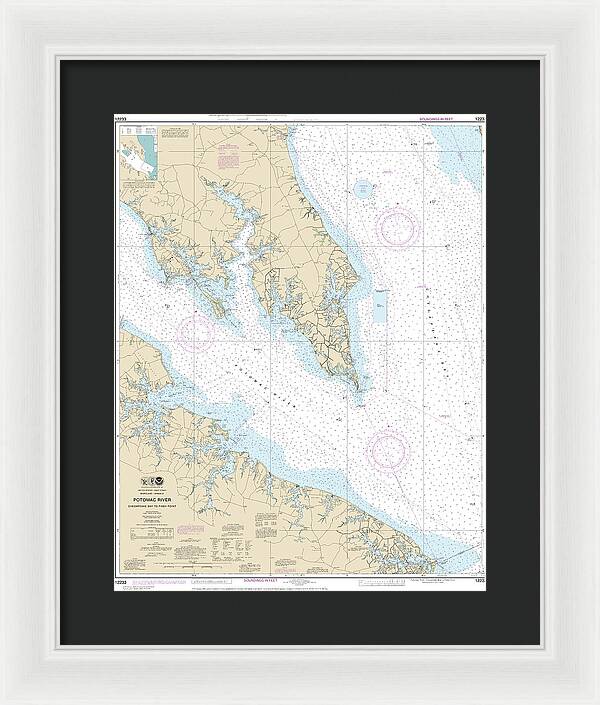 Nautical Chart-12233 Potomac River Chesapeake Bay-piney Point - Framed Print