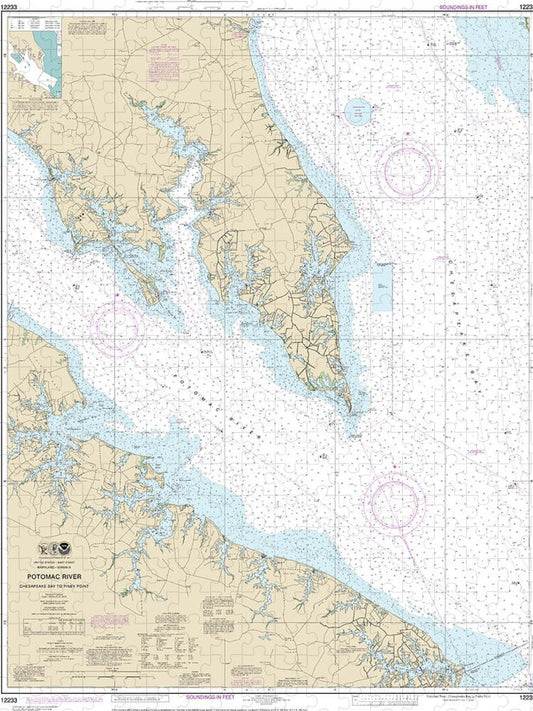 Nautical Chart-12233 Potomac River Chesapeake Bay-piney Point - Puzzle