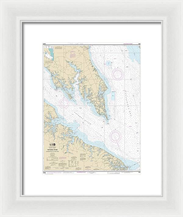 Nautical Chart-12233 Potomac River Chesapeake Bay-piney Point - Framed Print