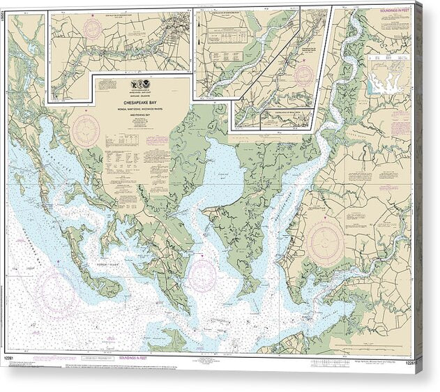 Nautical Chart-12261 Chesapeake Bay Honga, Nanticoke, Wicomico Rivers-fishing Bay - Acrylic Print