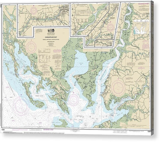 Nautical Chart-12261 Chesapeake Bay Honga, Nanticoke, Wicomico Rivers-fishing Bay - Acrylic Print