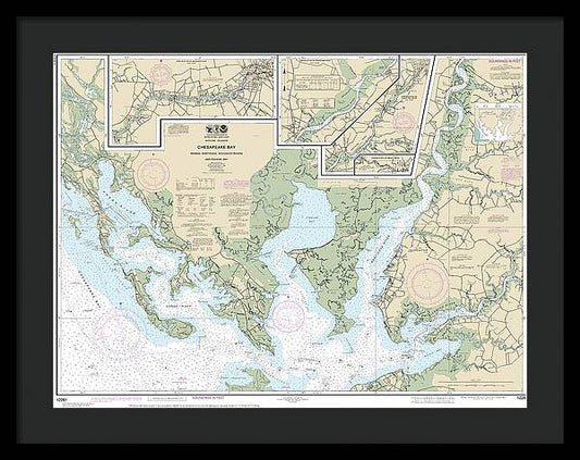 Nautical Chart-12261 Chesapeake Bay Honga, Nanticoke, Wicomico Rivers-fishing Bay - Framed Print