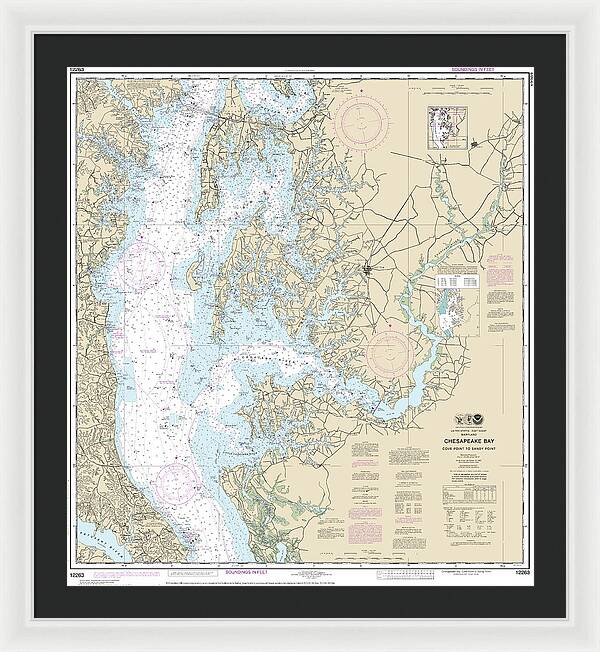 Nautical Chart-12263 Chesapeake Bay Cove Point-sandy Point - Framed Print