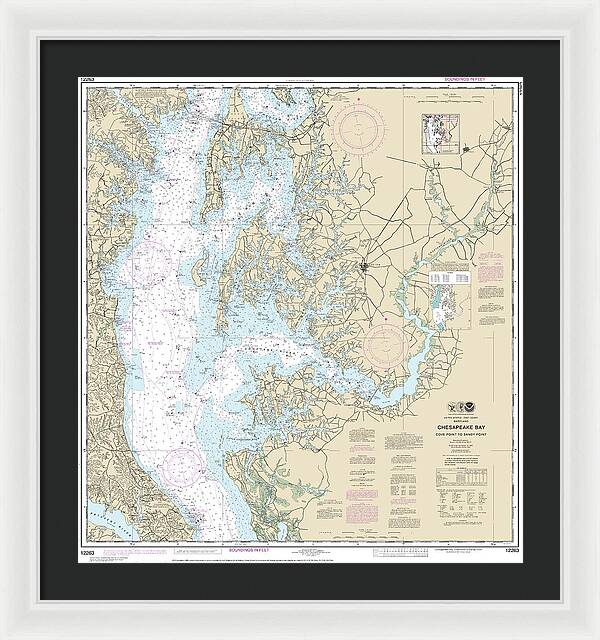 Nautical Chart-12263 Chesapeake Bay Cove Point-sandy Point - Framed Print