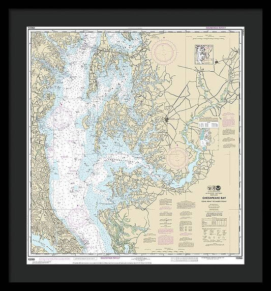 Nautical Chart-12263 Chesapeake Bay Cove Point-sandy Point - Framed Print