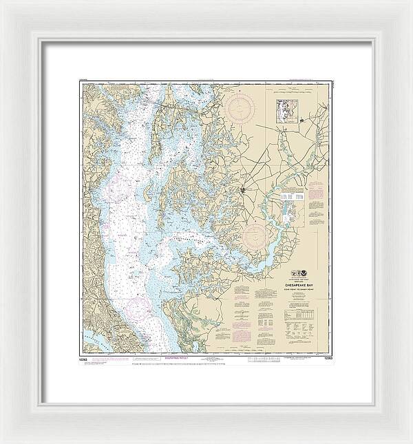 Nautical Chart-12263 Chesapeake Bay Cove Point-sandy Point - Framed Print