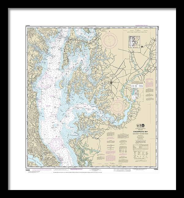 Nautical Chart-12263 Chesapeake Bay Cove Point-sandy Point - Framed Print