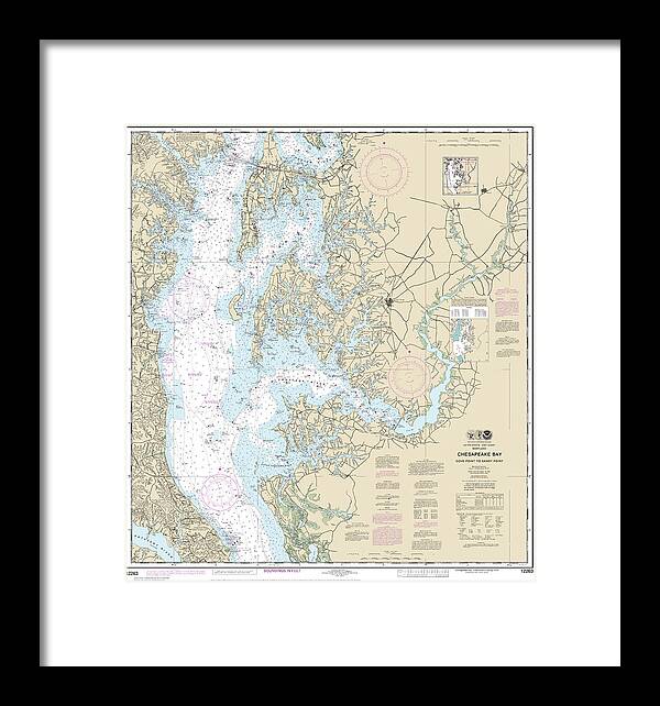 Nautical Chart-12263 Chesapeake Bay Cove Point-sandy Point - Framed Print