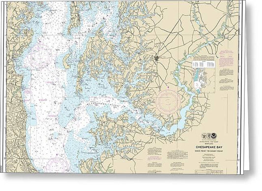 Nautical Chart-12263 Chesapeake Bay Cove Point-sandy Point - Greeting Card