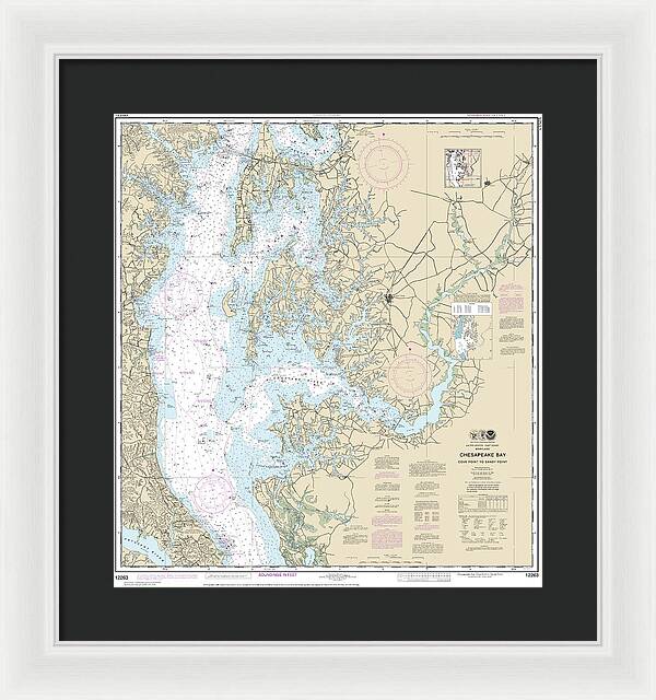 Nautical Chart-12263 Chesapeake Bay Cove Point-sandy Point - Framed Print