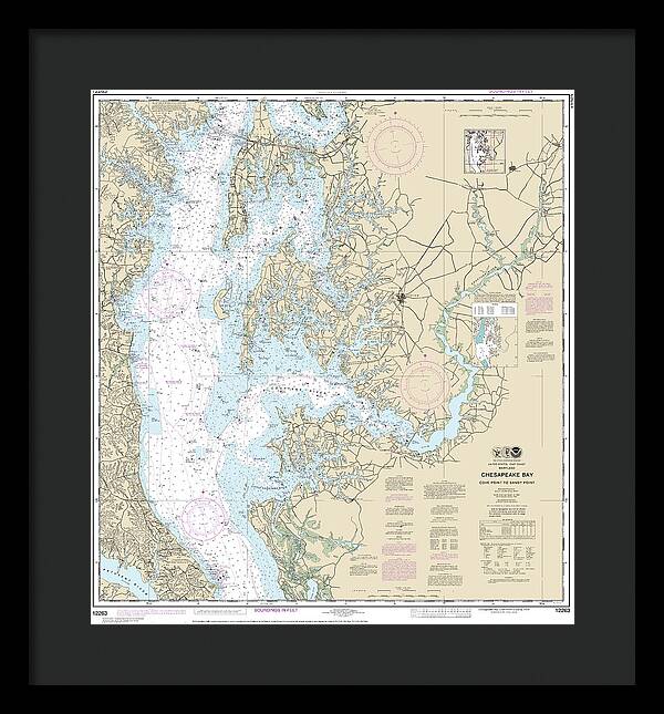 Nautical Chart-12263 Chesapeake Bay Cove Point-sandy Point - Framed Print